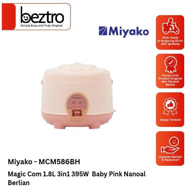 Coolkitchen- Miyako Mcm586Bh Mcm 586 Bh Magic Com 1.8 Liter 3In1 395 Watt Baby Pink Nanoal Berlian H