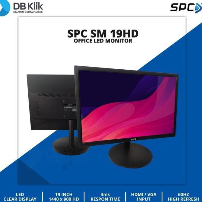 Krandanstore - SPC Monitor LED Office SM-19HD 19 Inch TN HD6Hz 3ms HDMI VGA Resolusi 144x9 Layar Jer