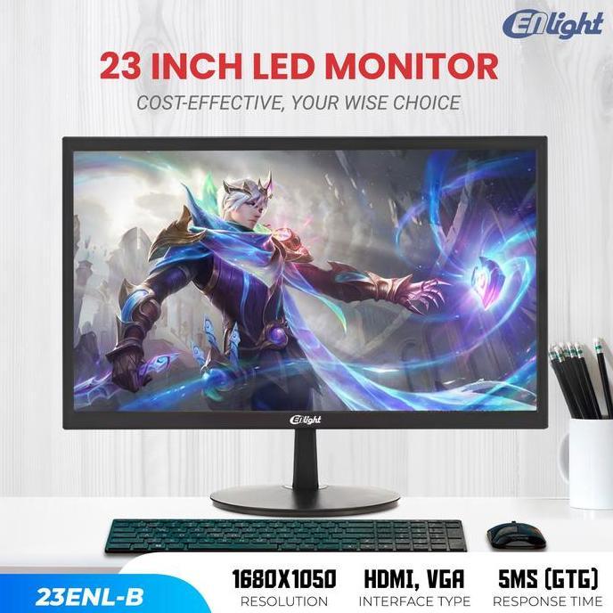 Krandanstore - Monitor Lcd 22 inch Enlight 23ENL-B FHD VA Panel 75Hz 2ms HDMI VGA