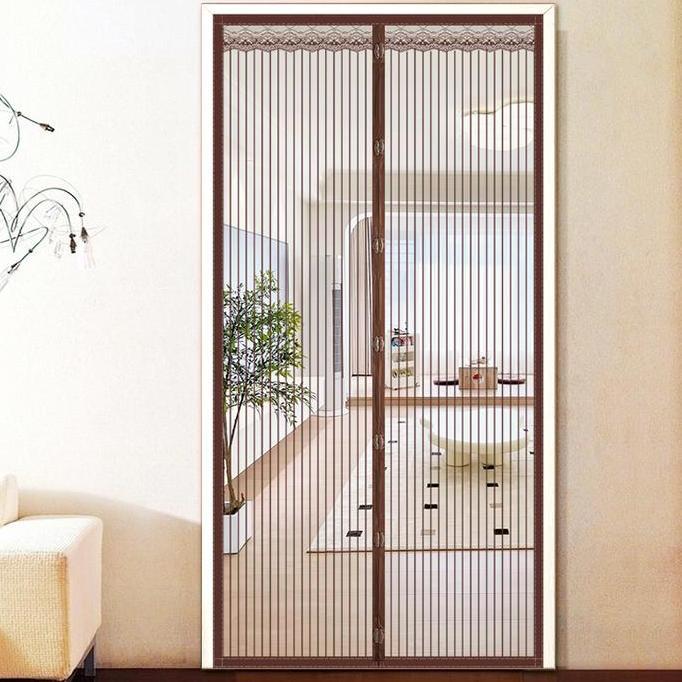 Fmlya- [Cod] Tirai Magnet Elegan Bahan Plastik Pvc Tirai Pintu Kamar Tirai Pintu Magnet Kawat Nyamuk