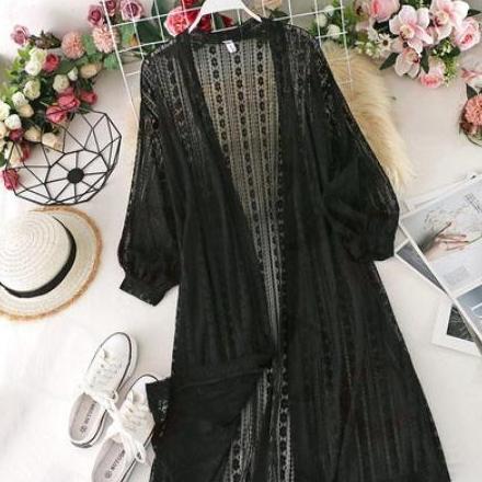 Outer Panjang Jasmine Cardigan Lace Busana Pantai [911]