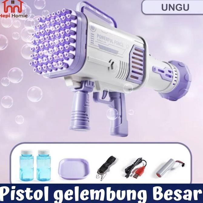 1 SET Mainan gelembung busa ukuran besar bubble gun machine jumbo 60 PEM