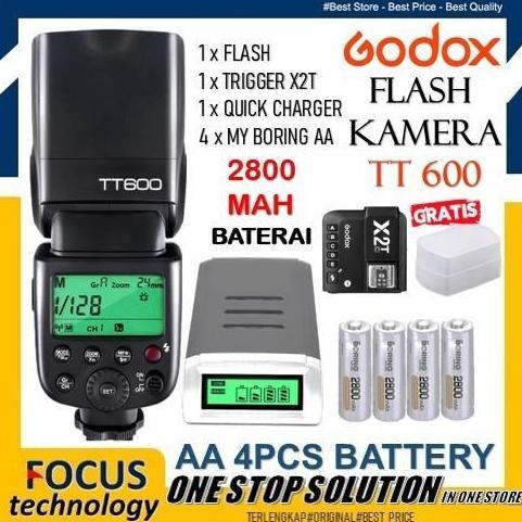 BEBAS ONGKIR - Speedlite Flash Godox TT600 TT 600 Universal + Trigger Godox Nikon