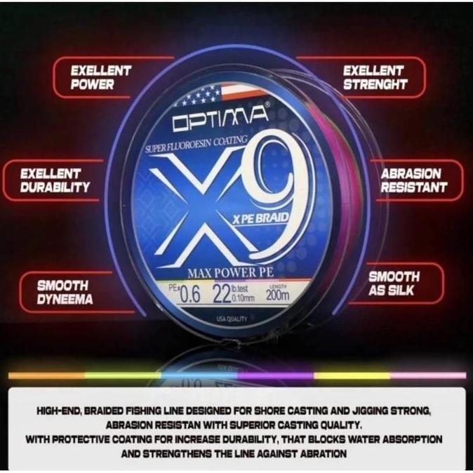 Senar / Benang Pe Optima X9 400 Meter