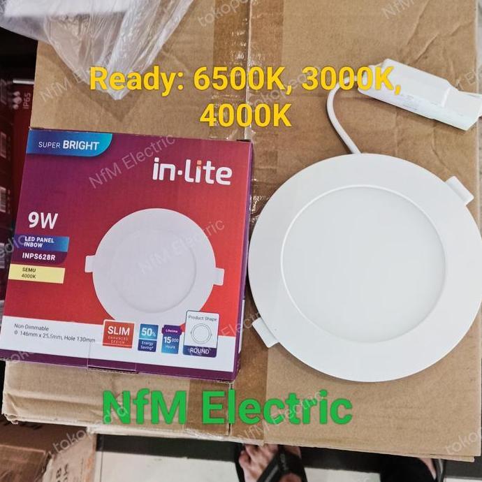 Downlight / LED Panel INLITE Slim 9Watt Bulat 6500K/3000K/4000K inbow