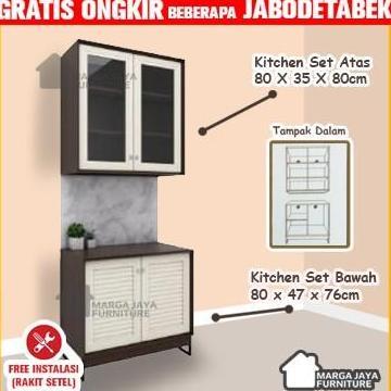 Kitchen Set 2 tu atas dan bah lemari meja dapur minimalis sayur