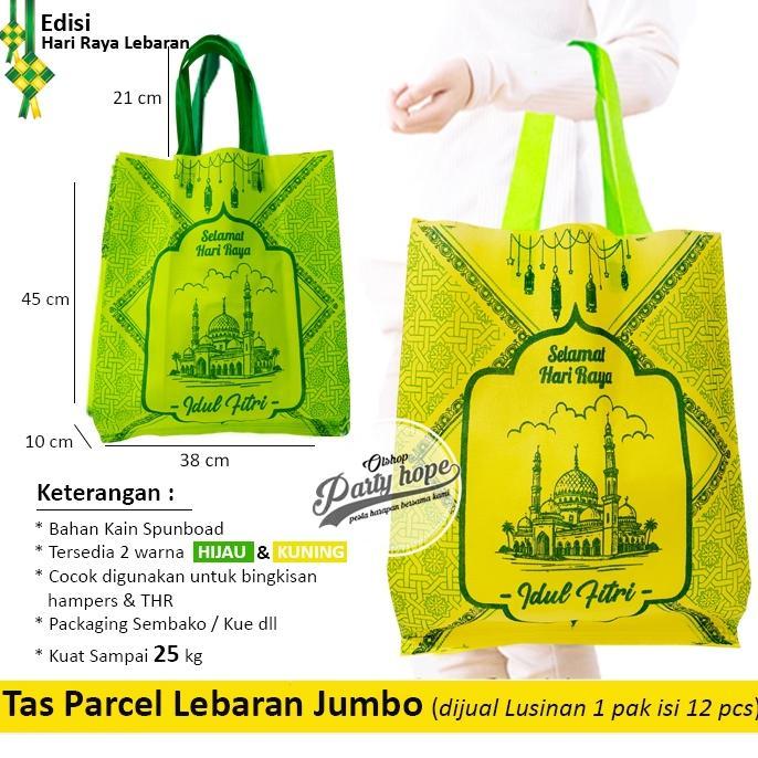 Promo Ramadhan!! isi 12 goodie bag idul fitri JUMBO Grosir / tas spunbond souvenir hampers sembako l