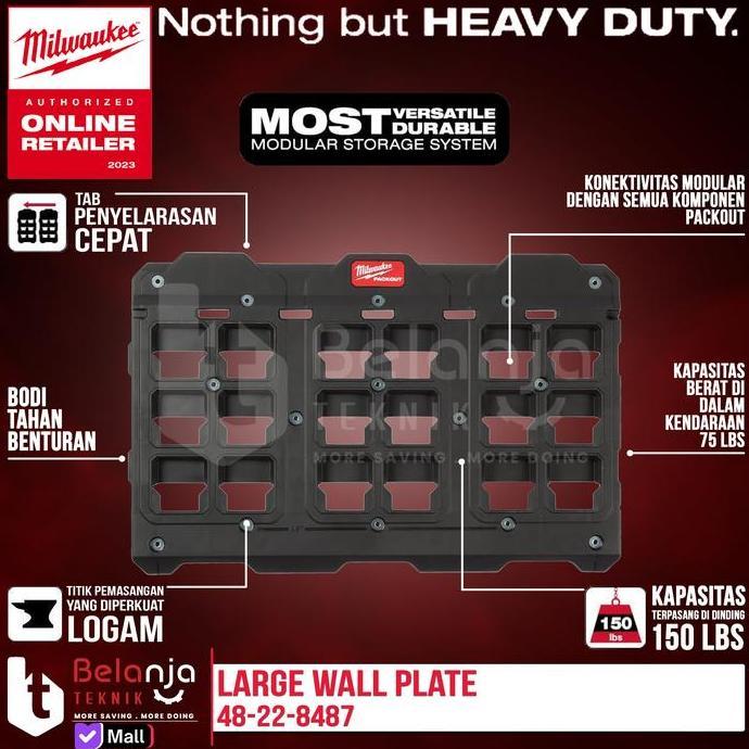 Large ll Plate Milukee Rak Dinding Tool Bengkel Perkakas Toolkit 48-22-8487