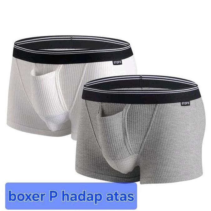 Boxer pria kantong P hadap atas