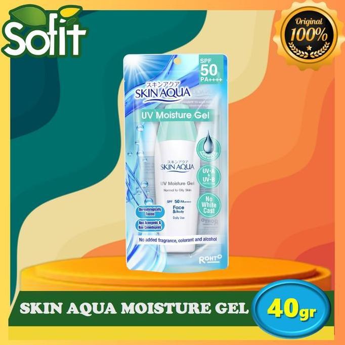 Skin Aqua Uv Moisture Gel Spf50 Pa++++ 40gr (Hijau) - Uv Protect Sunscreen For Oily Skin - Sofit