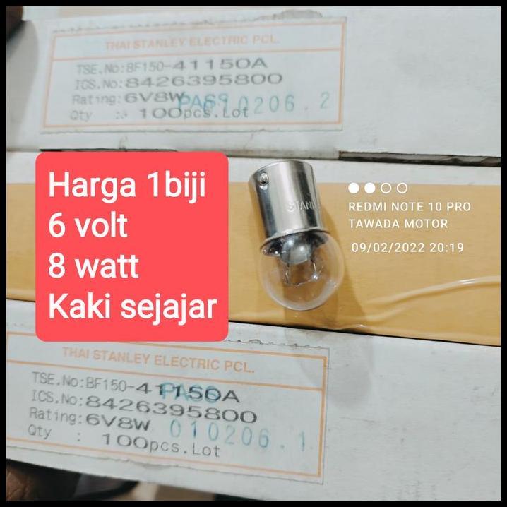GRATIS ONGKIR BOHLAM SEN SEIN 6V 8W HONDA WIN GL 100 GL 125 C70 C700 ORI STANLEY 
