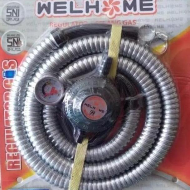 Selang + Regulator GAS LPJ PAKET merk Wellhome type WG-128S