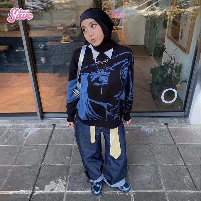 Kanzume Crewneck Sweater - Sweater Oversize Anime