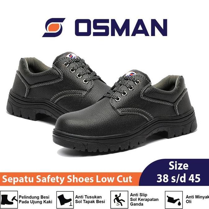 OSMAN Sepatu Safety Shoes Low Cut Sepatu Safety Ujung Besi Tipe OS-8