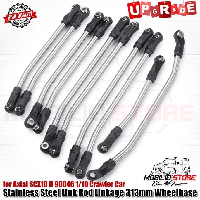 Stainless Steel Link Rod Linkage 313 mm Wheelbase for Axial SCX10 II  Remote Control