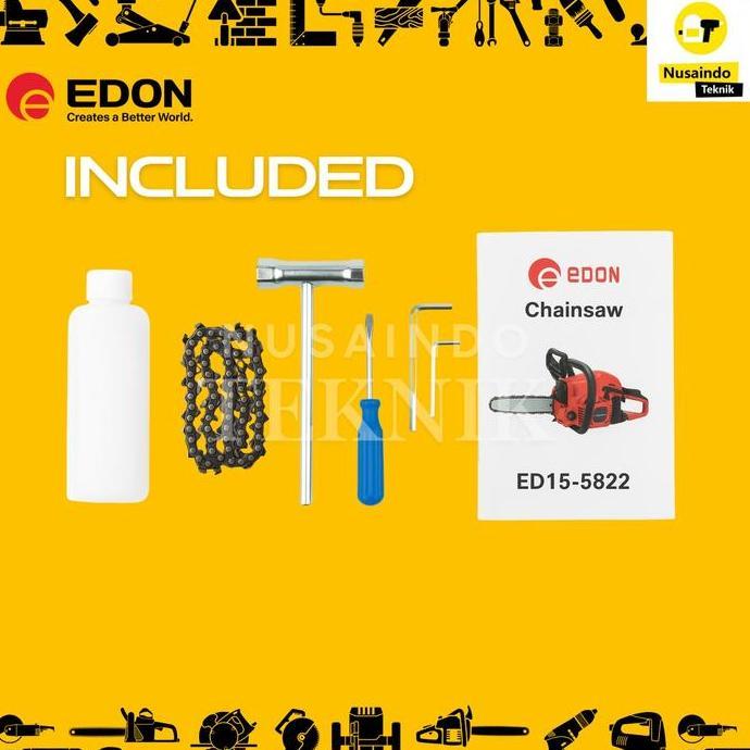 Edon Mesin Potong Kayu Mesin Sinso  Chainsaw Gergaji Potong Pohon Kayu Gergaji Mesin Edon Ed15-5822 