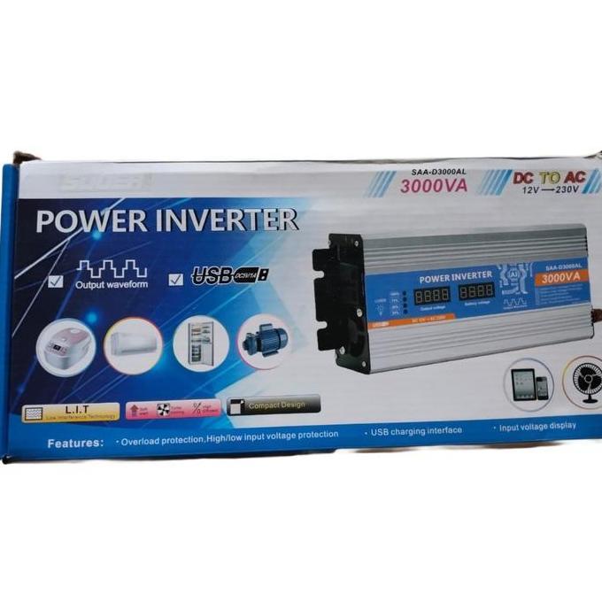 Inverter DC to AC 3000 Watt DC 12V ke AC PLN 220V SUOER
