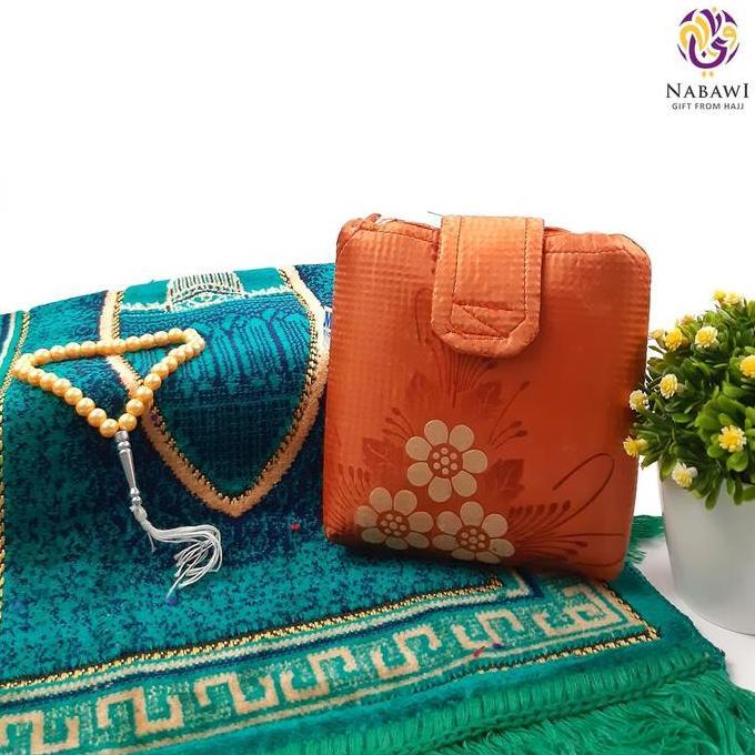 Parcel Mukena Parasut Lukis + Sajadah Sujud Mini Oleh Oleh Haji Umroh