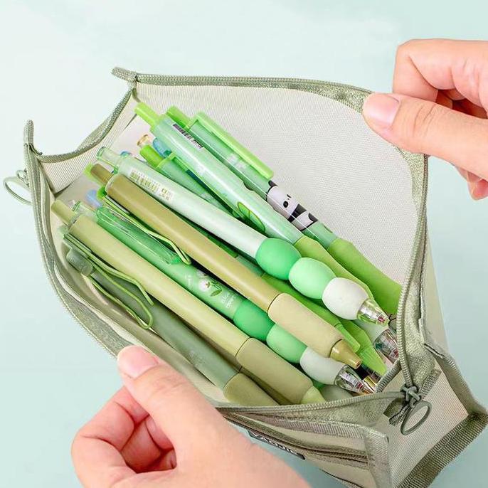 Stationery- Tempat Pensil Korea Mesh / Tempat Pensil Transparan Simple Transparan