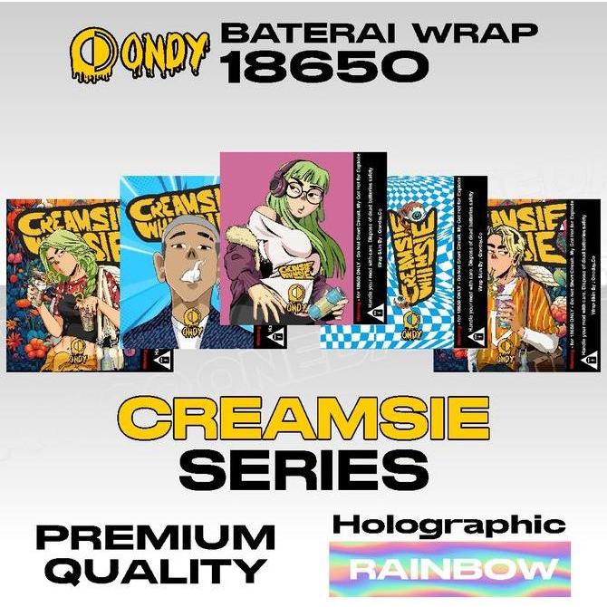 Wrap Skin Pelindung Baterai 18650 Hologram Stiker Creamsie Whimsi ONDY