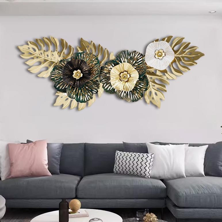 Termurah-CodDekorasi Bunga Besi Dekorasi Bunga Nordic Cahaya Mewah Hiasan Dinding Ruang Tamu Rumah D