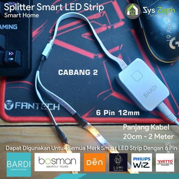 Splitter Konektor LED Strip RGBWW 6 Pin Male Female Cabang BARDI