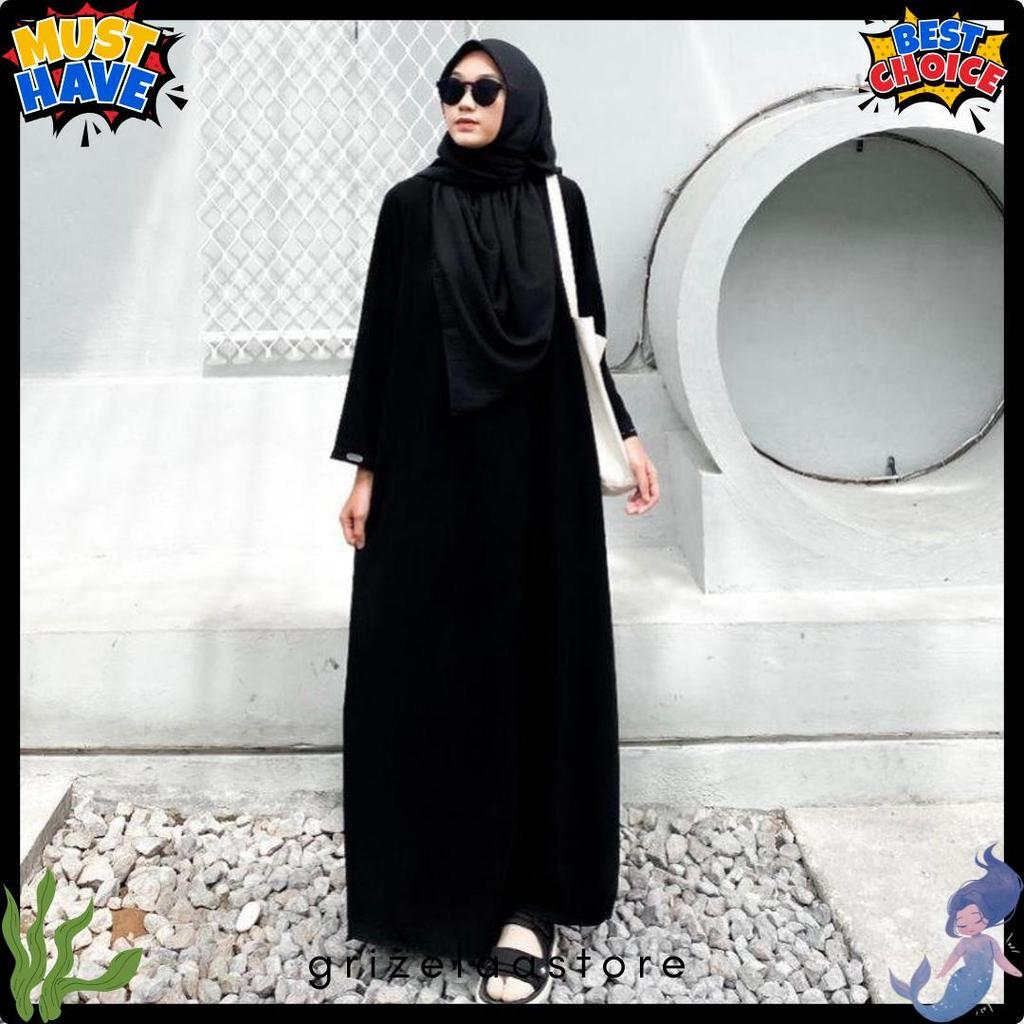 Berkualitas Abaya Polos Wanita / Gamis Santri Remaja Putri Terbaru Ukuran S M L Xl Xxl