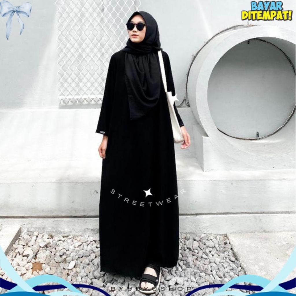 Exclusive Abaya Polos Wanita / Gamis Santri Remaja Putri Terbaru Ukuran S M L Xl Xxl