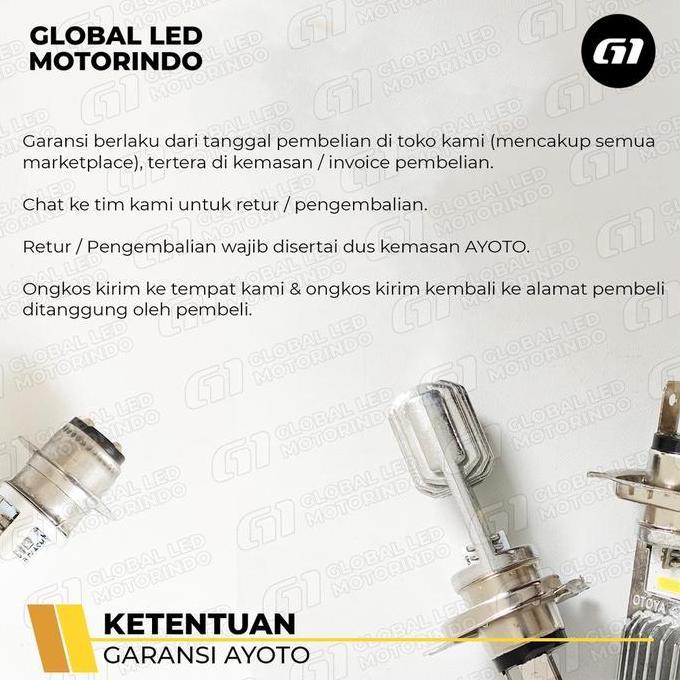 Promo [AYOTO] LAMPU DEPAN (HEADLAMP) H4 LED A2-H4 (ANGEL EYES WARNA BIRU)/a2h4 UNTUK MOBIL / MOTOR L