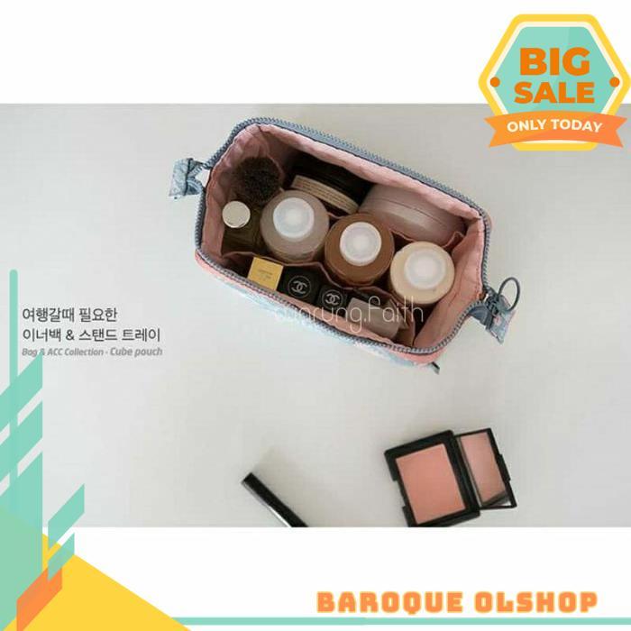 [ CHARMING ] TAS DOMPET KOREA CHARMING / CHARMING WATER RESISTANT COSMETIC CUBE POUCH / TAS KOSMETIK