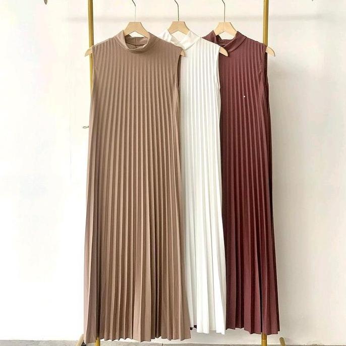 Wxwxw- Gamis Plisket Pleated Yukensi / Dress Inner Plisket Terbaru (278)