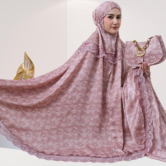 Apm Mukena - Mukena Dewasa Mewah Sutra Santorini Silk 2in1 Putri Salju Series Apm