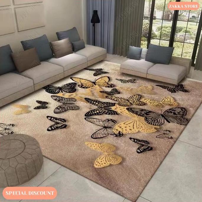 Sale Zakka Store Cod Karpet Ruang Tamu Polyester Halus / Karpet Dekorasi Rumah Ukuran 1.5 Meter / 1.