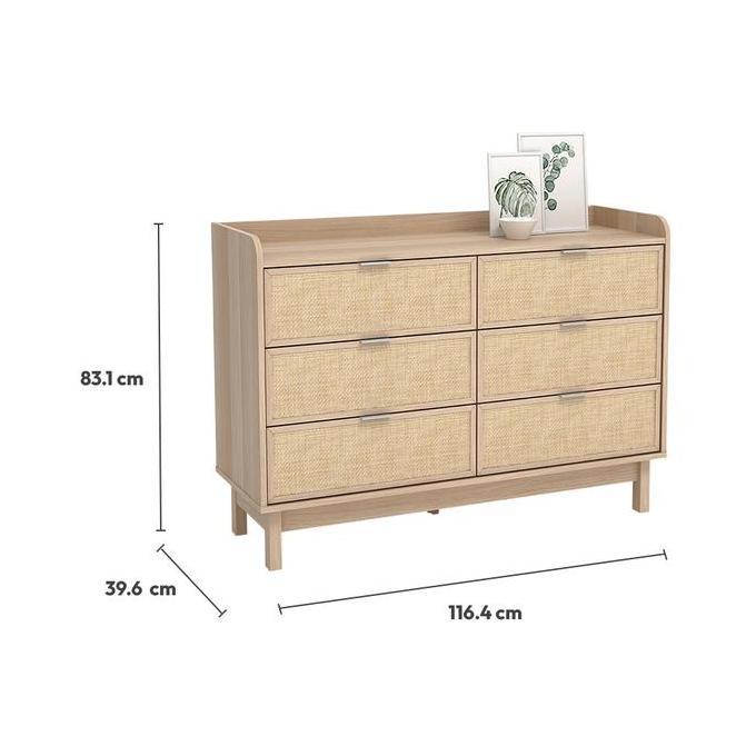 Murah Informa Pierre Laci Penyimpanan 6 Tingkat - Cokelat Oak Box Serbaguna Tempat Mainan Kontainer 