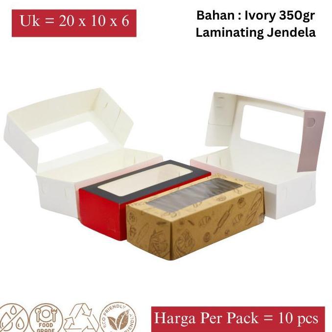 Box Kardus Kue / roti / serbaguna 20x10x6 berkualitas - laminating dof