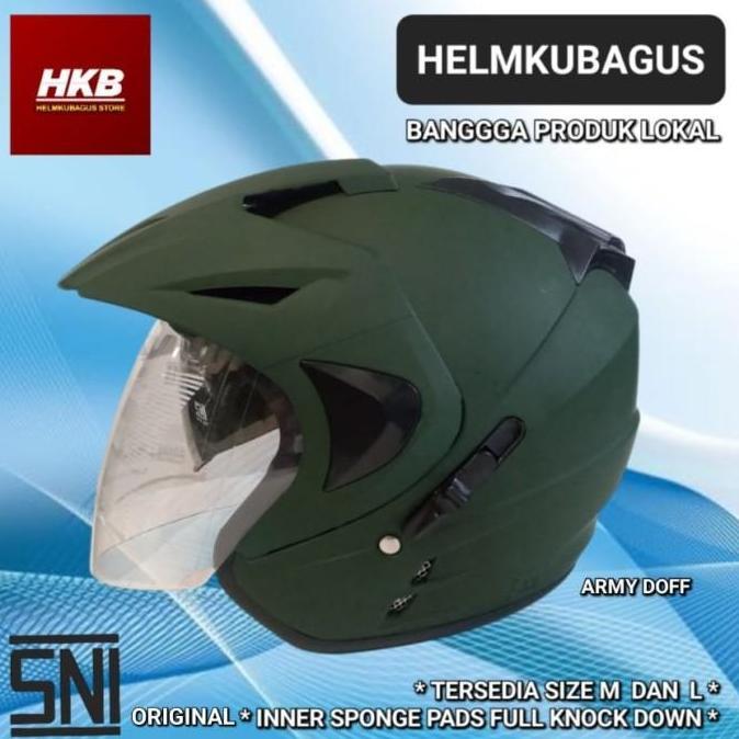 Helm 2 kaca Double Visor. Helm Half Face Double Kaca standar