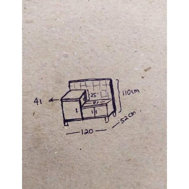 Grosir Meja Kompor Kayu Kitchen Set Bawah Lemari Dapur