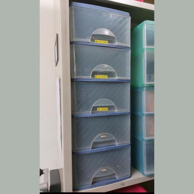 Promo Laci Pressa Susun 5 Large A4 F4 Merk Asvita Box Rak Container Plastik