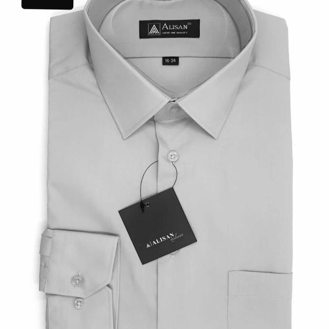 ALISAN Original Slimfit Kemeja Pria Lengan Panjang Abu 6 (Abu tua)