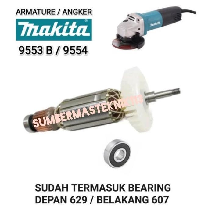 Soon- Angker Makita 9553 Armature Rotor Mesin Gerinda Tangan Makita 9553 B 9553Nb 9553B Polos