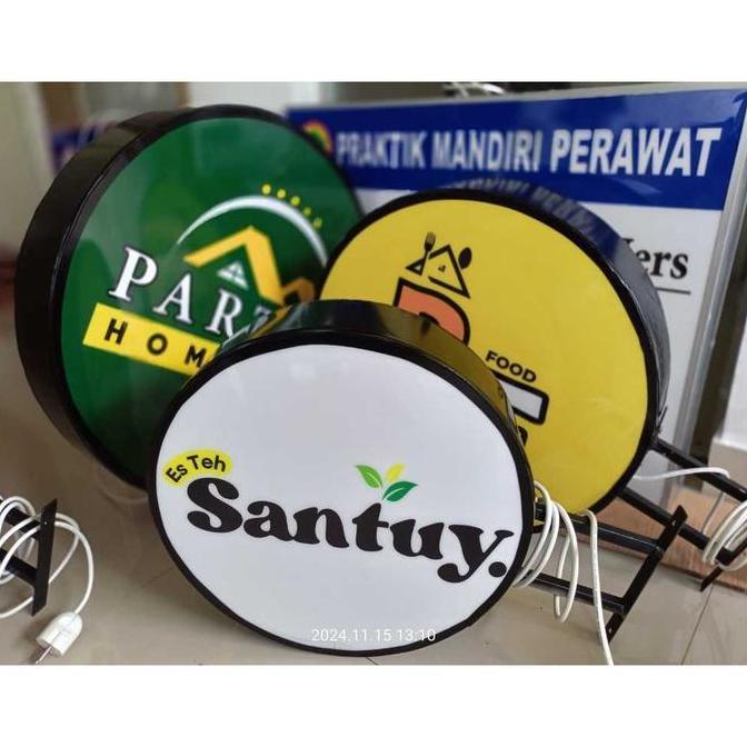 ready NEON BOX STANDAR  Plang nama toko Bulat, Plang nama ruangan,plang nama akrilik, Plang Logo,cus