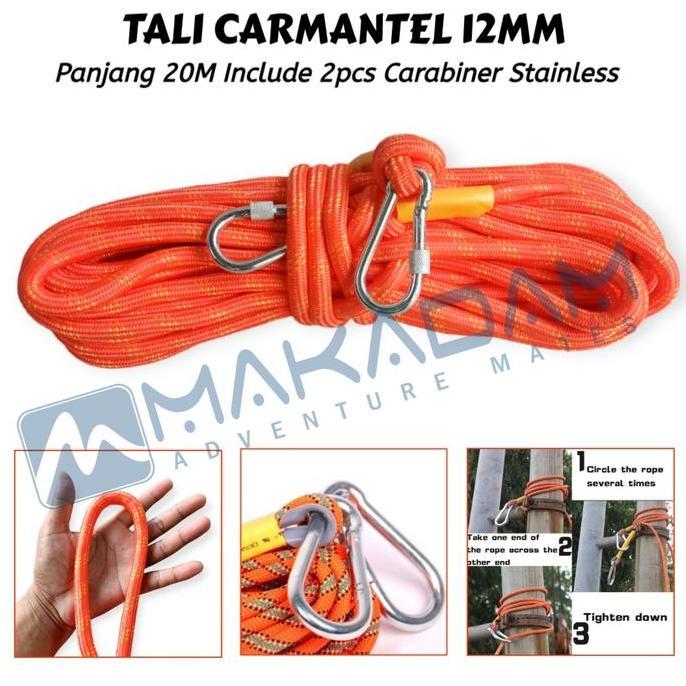 Vandring- Tali Carmantel Rescue Paracord Panjat Tebing 12Mm