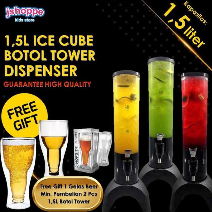 Terlaris [Bergaransi] 1.5L Ice Cube Beer Tower Dispenser / Botol Tower / Bir Tower Botol Tower Dispe