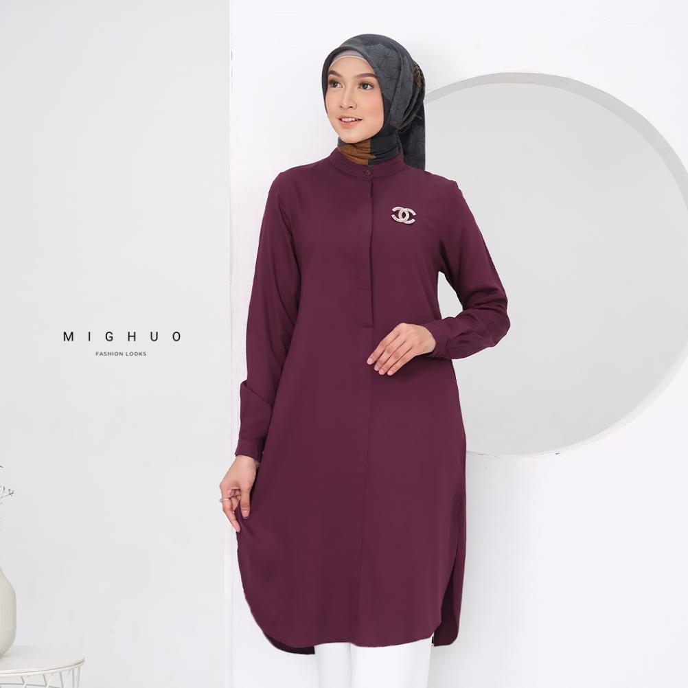 MURAH MIGHUO _ TUNIK POLOS WANITA TERBARU KATUN TWILL RAYON PREMIUM