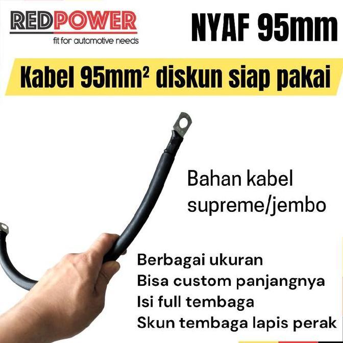 GHUNZING Redpower NYAF 95mm kabel paralel seri jumper PLTS power di skun ring 95 mm diskun merah hit
