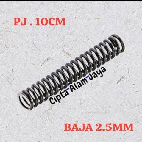 ESOKUIKI Per Spring Tekan 2.5 mm Baja Panjang 10 cm