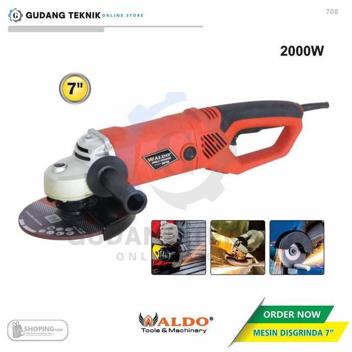 GUNMED Gerinda Disgrinda 7" 2000W ALDO 708 / Mesin Gerinda Tangan 7Inch ALDO 708 - Gurinda Grinda Li