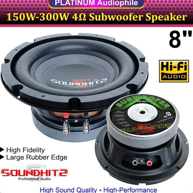 ESOKUIKI Speaker Subwoofer 8 Inch 4 ohm 150W-300W LOW BASS 8" Hifi Speker Soundhits SQ-8011