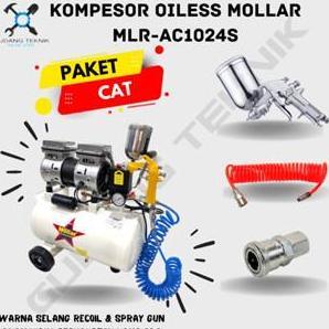 PIXKO Mollar MLR-AC1024S / Mesin Kompresor Compressor Angin Silent Oilless Compressor Oilles 3/4HP 2
