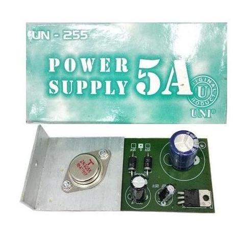 KIT POWER SUPPLY 5A DC 12V SERI UN-255 1 TRANSISTOR 1 JENGKOL REGULATOR PSU 5 AMPER